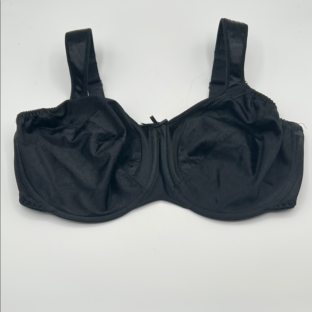 Bali Black Full Coverage Bra with Wide Straps Minimizer